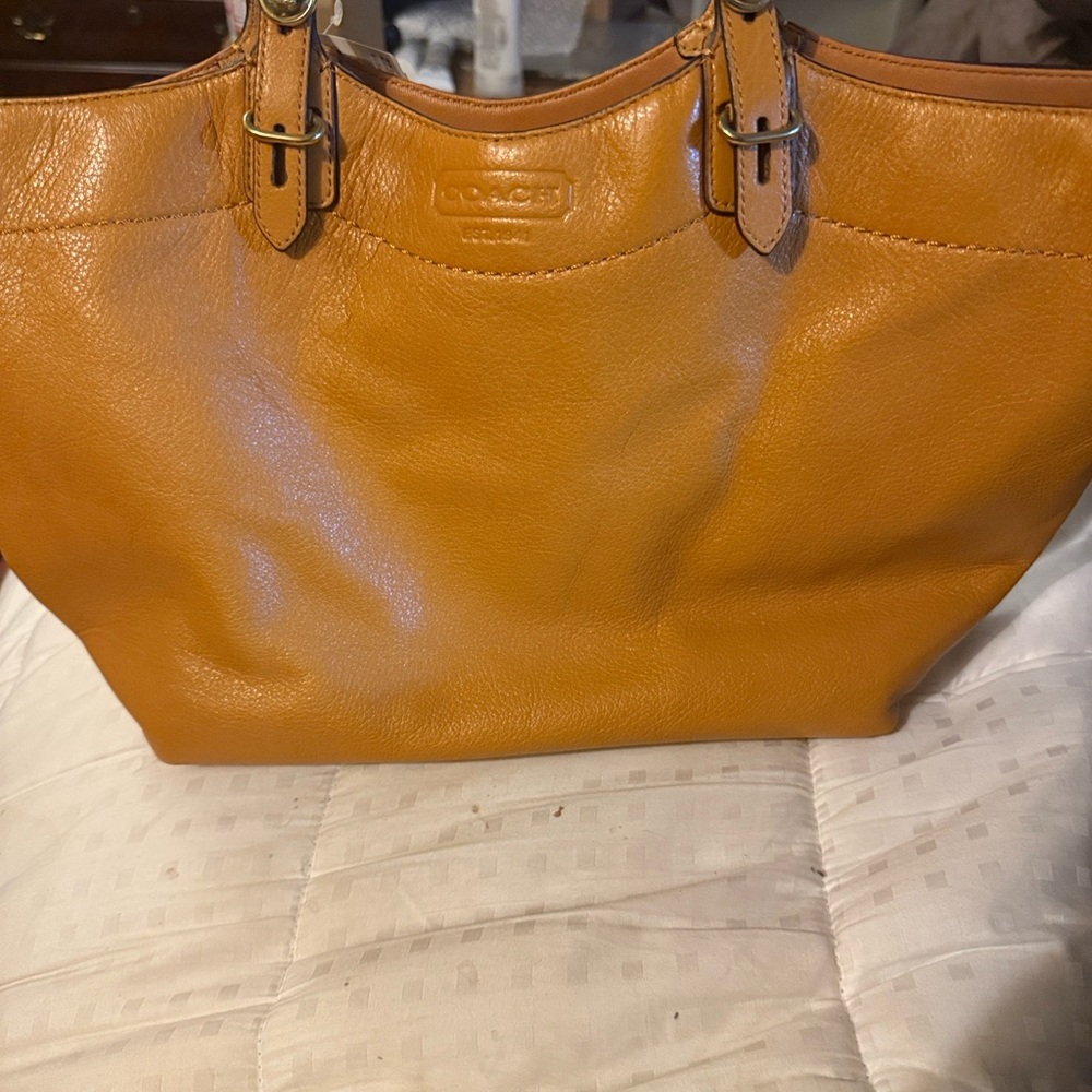 Coach Saffron Yellow Leather Carly Tote